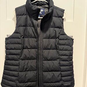 lands' end black puffy vest